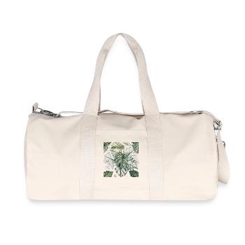 Tropical Monstera Leaves Pattern - Recycled Canvas Sports Bag by Stanley/Stella - natural - Front