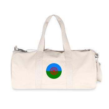 autocollant rond drapeau du peuple roumain idée cadeau - Sac de sport en toile recyclée Stanley/Stella - blanc naturel - Devant