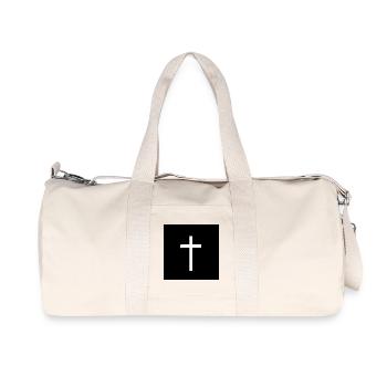 Jesus Cross White - Recycled Canvas Sports Bag by Stanley/Stella - natural - Front