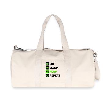 Eating Sleeping Repeat Zocken Gamer Gaming - Recycled Canvas Sports Bag by Stanley/Stella - natural - Front