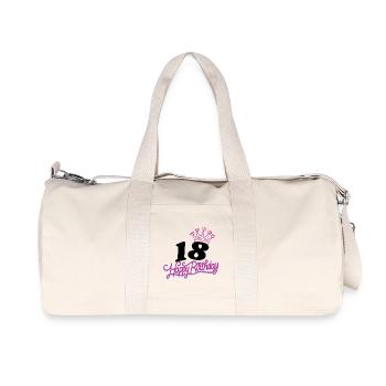 Happy Birthday Princess zum - 18 Geburtstag - Recycelte Canvas-Sporttasche von Stanley/Stella - Naturweiß - Vorne