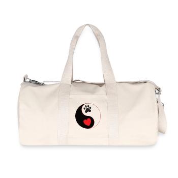 Hund - yin & yang Pfote mit Herz Hundeschule Gassi - Recycled Canvas Sports Bag by Stanley/Stella - natural - Front