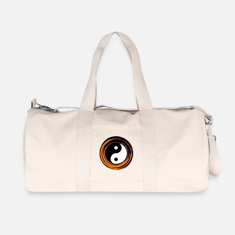 Yin-Yang orange - Recycelte Canvas-Sporttasche von Stanley/Stella - Naturweiß