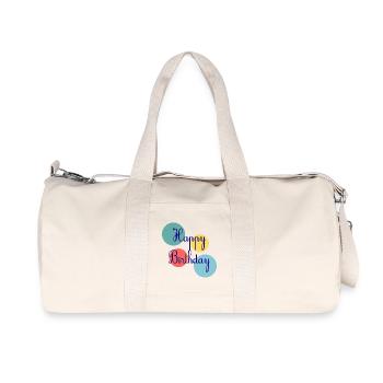 anniversary. HAPPY BIRTHDAY. Happy birthday. - Recycled Canvas Sports Bag by Stanley/Stella - natural - Front