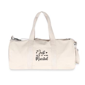 Just married design for men and women - Recycled Canvas Sports Bag by Stanley/Stella - natural - Front