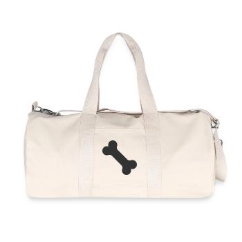 Dog Bone Minimal Silhouette - Recycled Canvas Sports Bag by Stanley/Stella - natural - Front