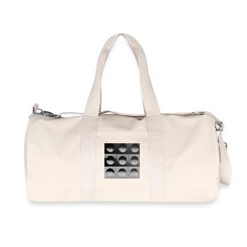 Sphères grises - Sac de sport en toile recyclée Stanley/Stella - blanc naturel - Devant