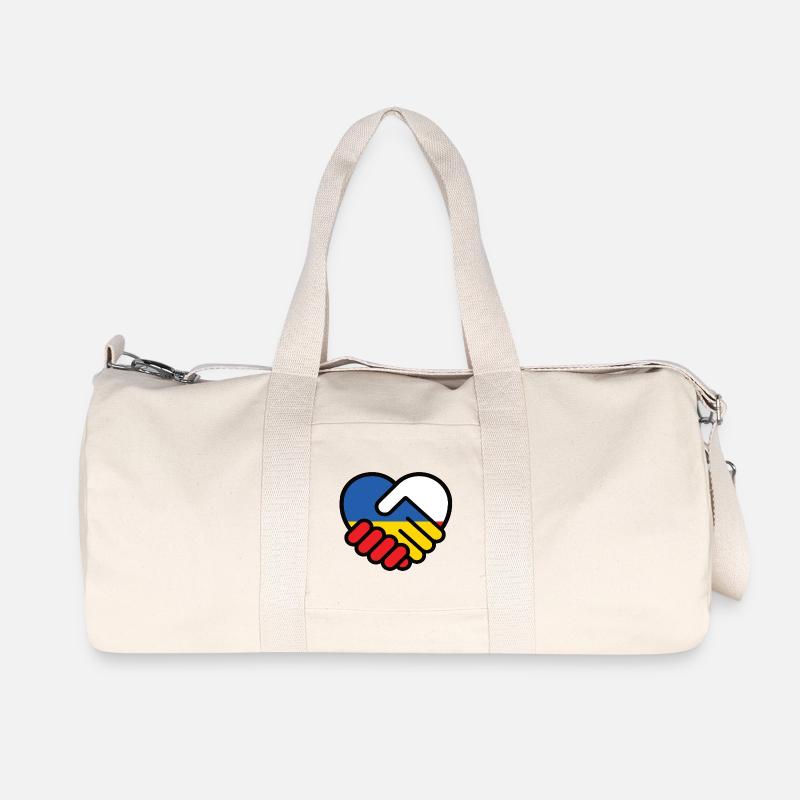 Polen Ukraine Herz pokój pański, pokój Ukrainy - Recycelte Canvas-Sporttasche von Stanley/Stella - Naturweiß