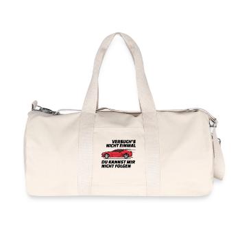 Autofahren Autofahrer Rennauto Auto Statement - Recycelte Canvas-Sporttasche von Stanley/Stella - Naturweiß - Vorne