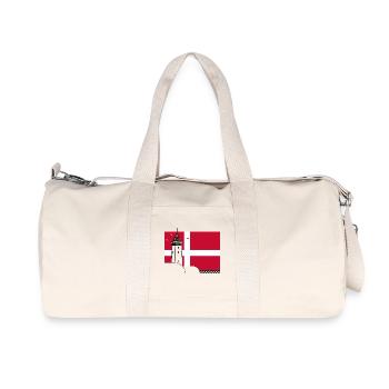 Denmark flag with Rubjerg Knude lighthouse - Recycled Canvas Sports Bag by Stanley/Stella - natural - Front