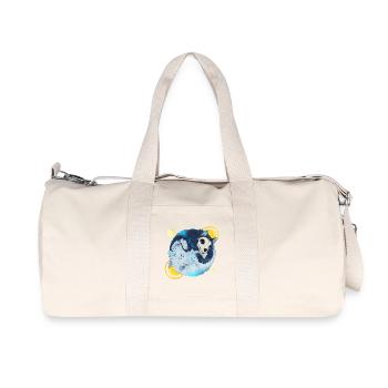 Blue Ink Spirits - Tao Wolves Schatten & Licht 2 - Recycelte Canvas-Sporttasche von Stanley/Stella - Naturweiß - Vorne