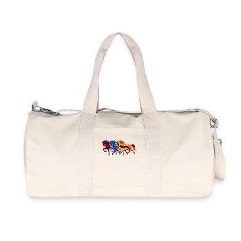 Cool Galopp Islandpferde Pferdeliebe Pferde - Recycelte Canvas-Sporttasche von Stanley/Stella - Naturweiß - Vorne