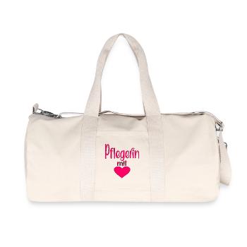 Pflegerin - Herz Symbol - Pflegefachfrau - DANKE - Recycelte Canvas-Sporttasche von Stanley/Stella - Naturweiß - Vorne