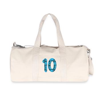 Numéro 10 - TEN - 10ème anniversaire - Sac de sport en toile recyclée Stanley/Stella - blanc naturel - Devant