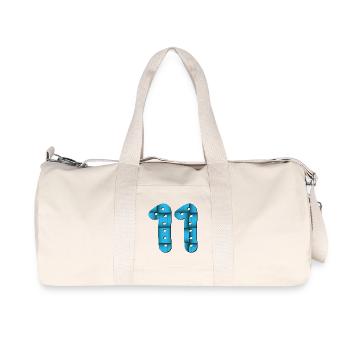 Number 11 - NUMBER ELEVEN - 11th birthday - Recycled Canvas Sports Bag by Stanley/Stella - natural - Front