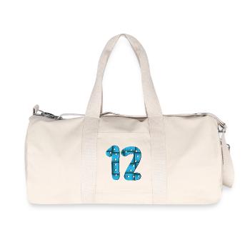 12th Birthday - Number 12 - TWELVE - TWELVE YEAR OLD - Recycled Canvas Sports Bag by Stanley/Stella - natural - Front