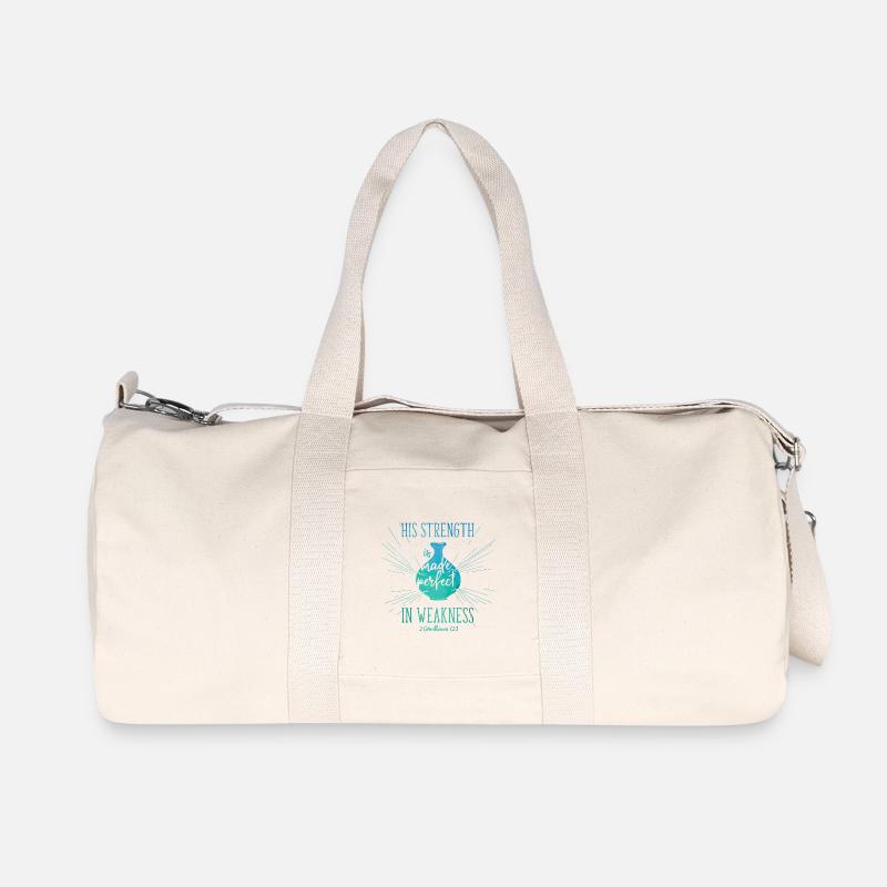 His Strength is made perfect in weakness - Recycelte Canvas-Sporttasche von Stanley/Stella - Naturweiß