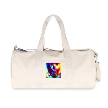 Muslimah Girl mit Engelsflügel Kunst - Recycelte Canvas-Sporttasche von Stanley/Stella - Naturweiß - Vorne
