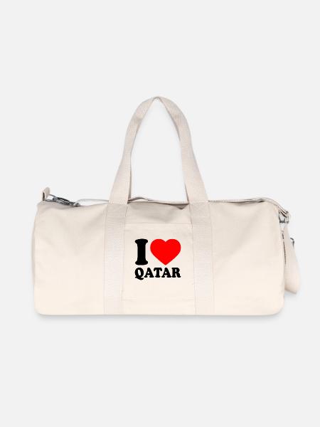 I love qatar - Recycelte Canvas-Sporttasche von Stanley/Stella - Naturweiß