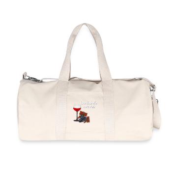 Weinglas, Isch lieb die schä palz - Recycelte Canvas-Sporttasche von Stanley/Stella - Naturweiß - Vorne