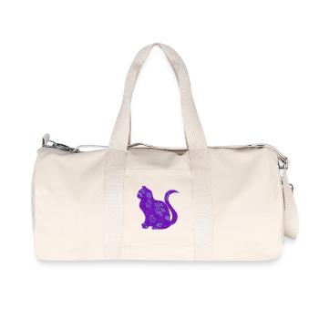 sitzende katze, gemustert, Blumen Outfits - Recycelte Canvas-Sporttasche von Stanley/Stella - Naturweiß - Vorne