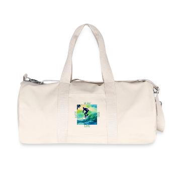Surfers on color waves - Recycled Canvas Sports Bag by Stanley/Stella - natural - Front