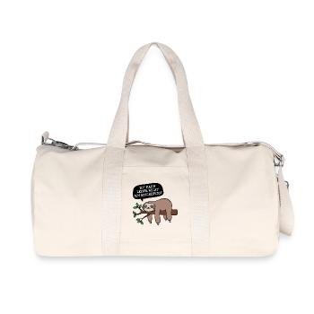 Schlafen Faul Dschungel Faultier Statement Müde - Recycelte Canvas-Sporttasche von Stanley/Stella - Naturweiß - Vorne