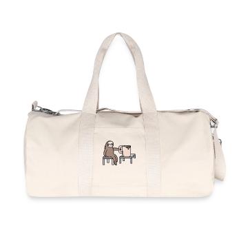 Late Riser Mammals Sloth Jungle Animal - Recycled Canvas Sports Bag by Stanley/Stella - natural - Front
