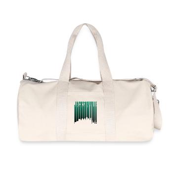 Jacksonville Skyline Vertical Typo - Recycled Canvas Sports Bag by Stanley/Stella - natural - Front