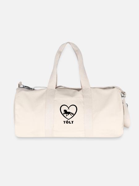 Herz Tölt Islandpferde Spruch Pferdeliebe Pferde - Recycelte Canvas-Sporttasche von Stanley/Stella - Naturweiß