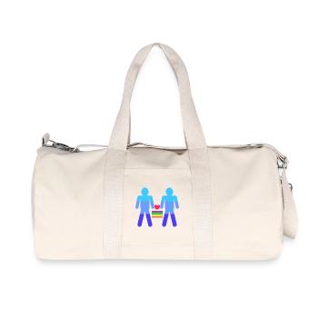 Heart Lgbt Arc-en-ciel du mariage homosexuel - Sac de sport en toile recyclée Stanley/Stella - blanc naturel - Devant