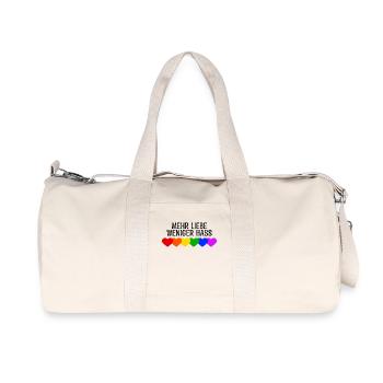 Regenbogen Herz Lgbt Bisexuell Statement - Recycelte Canvas-Sporttasche von Stanley/Stella - Naturweiß - Vorne