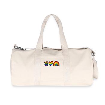 Rainbow Heart Lgbt Right-wing homosexual pride - Recycled Canvas Sports Bag by Stanley/Stella - natural - Front