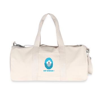 Ice Scream - humorous ecological message - Recycled Canvas Sports Bag by Stanley/Stella - natural - Front