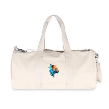 Belle lionne colorée dans la fumée bleue - Sac de sport en toile recyclée Stanley/Stella - blanc naturel - Devant