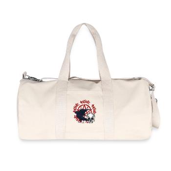 Menschenschädel, Kolkrabe, pentagramme - Recycelte Canvas-Sporttasche von Stanley/Stella - Naturweiß - Vorne
