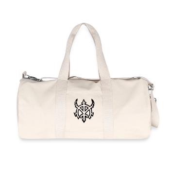 Viking symbol with horn, black - Recycled Canvas Sports Bag by Stanley/Stella - natural - Front