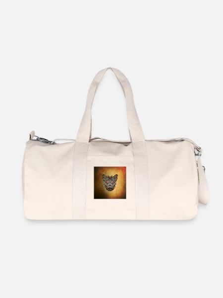 dekorativer Katzenkopf - Recycelte Canvas-Sporttasche von Stanley/Stella - Naturweiß