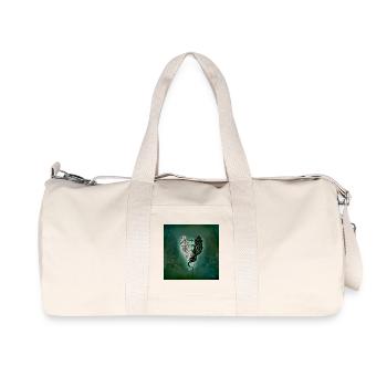 Dragons with yin and yang singing - Recycled Canvas Sports Bag by Stanley/Stella - natural - Front