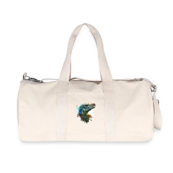 Velociraptor bleu avec fond blanc - Sac de sport en toile recyclée Stanley/Stella - blanc naturel - Devant