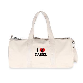J’aime le cœur du joueur de padel Déclaration Sport - Sac de sport en toile recyclée Stanley/Stella - blanc naturel - Devant
