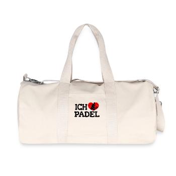 Spieler Herz Ich Liebe Padel Padelspiel Statement - Recycelte Canvas-Sporttasche von Stanley/Stella - Naturweiß - Vorne