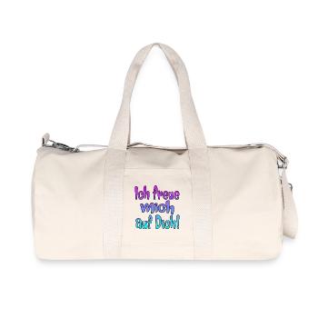 Ich freue mich auf Dich - SPRÜCHE - Recycelte Canvas-Sporttasche von Stanley/Stella - Naturweiß - Vorne