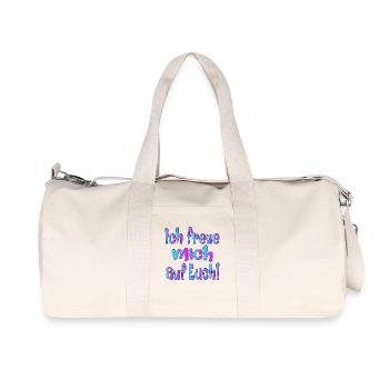 Ich freue mich auf EUCH - SPRÜCHE - Recycelte Canvas-Sporttasche von Stanley/Stella - Naturweiß - Vorne