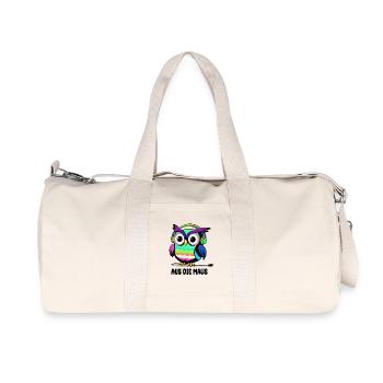 Lustige Eule Aus die Maus - Recycelte Canvas-Sporttasche von Stanley/Stella - Naturweiß - Vorne