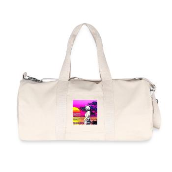 Cute Panda T-Shirt and Hoodie and more - Recycled Canvas Sports Bag by Stanley/Stella - natural - Front