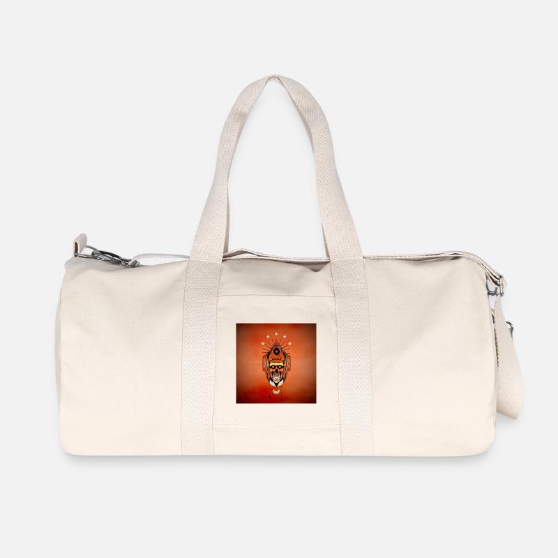 Das lustige Totenkopfgesicht - Recycelte Canvas-Sporttasche von Stanley/Stella - Naturweiß