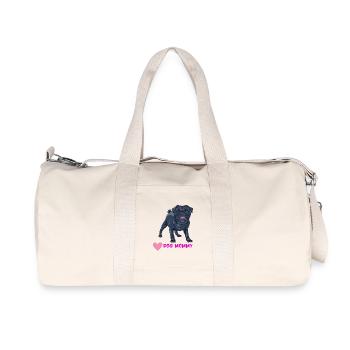 Maman de chien – Motif mignon de carlin - Sac de sport en toile recyclée Stanley/Stella - blanc naturel - Devant