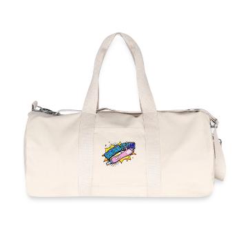 Déclaration de grossesse mère bébé - Sac de sport en toile recyclée Stanley/Stella - blanc naturel - Devant