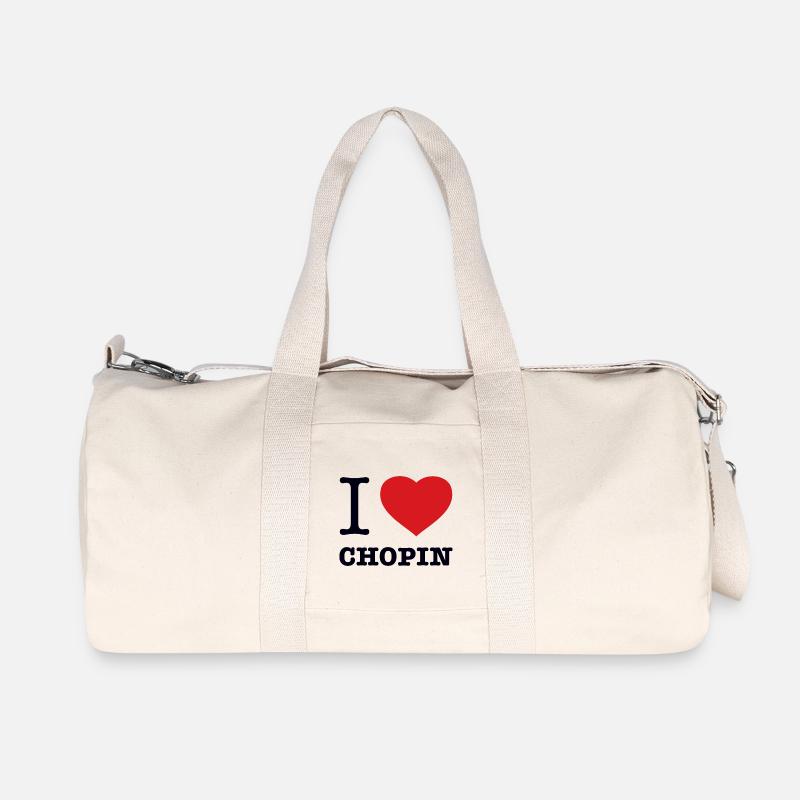 I LOVE CHOPIN - Recycelte Canvas-Sporttasche von Stanley/Stella - Naturweiß